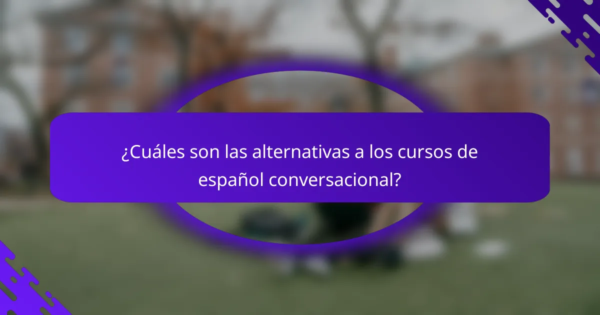 ¿Cuáles son las alternativas a los cursos de español conversacional?